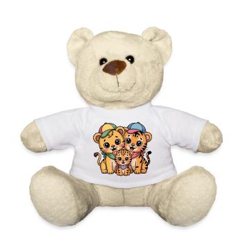 Süße Löwe Tiger Leopard Freunde - Teddy - Weiß - Vorne