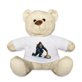 Winter Curling Power - Teddy Bear - white - Front