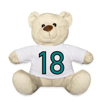 18. 18 JAHRE ALT. 18-JÄHRIGES JUBILÄUM. 18. GEBURTSTAG. - Teddy - Weiß - Vorne