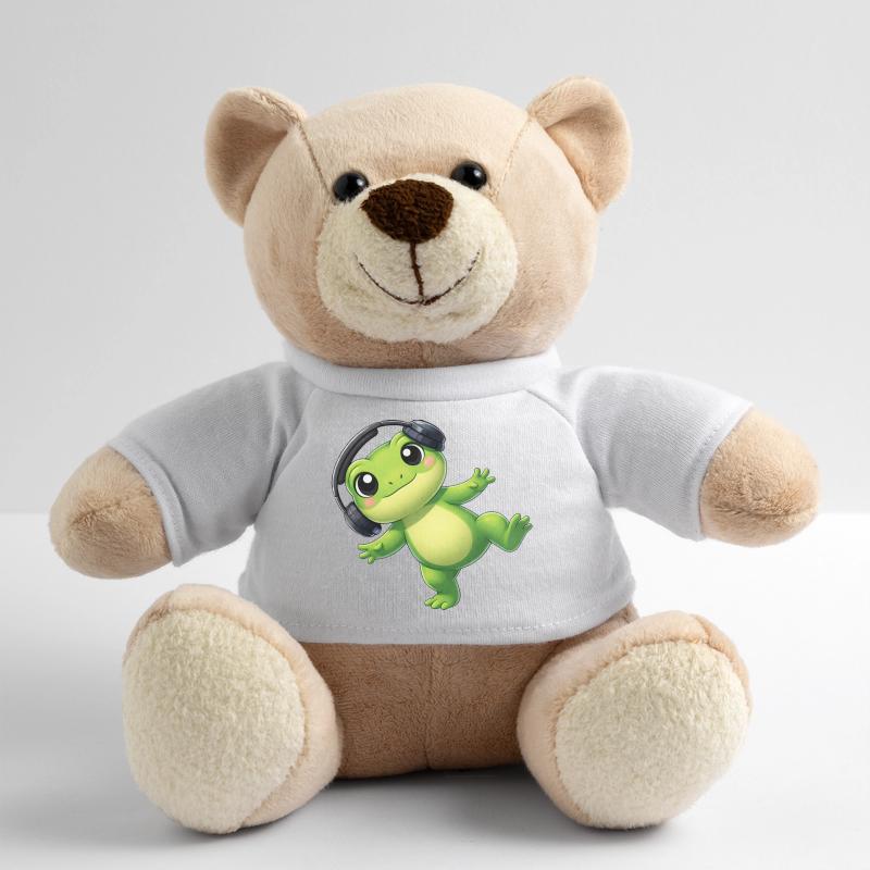Crapaud grenouille mignon avec une technologie de danse casque Nounours