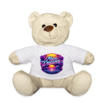 Moon Dreams Neon Retro Sunset - Teddy - Weiß - Vorne