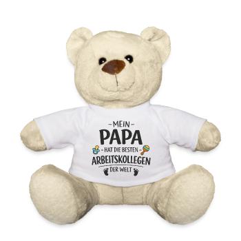Dad Best Colleagues Birth Gift Baby - Teddy Bear - white - Front