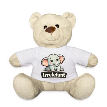 Irrelefant Wortwitz Irrelevant Elefant Shirt - Teddy - Weiß - Vorne
