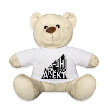 Architect Typography with Architectural Symbols - Teddy Bear - white - Front