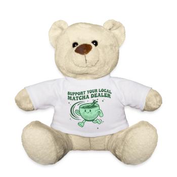 Support Your Local Matcha Dealer Funny Matcha Tea - Teddy - Weiß - Vorne