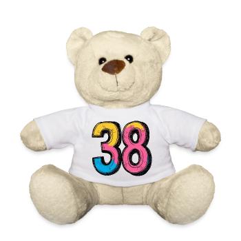 38 Nombre Coloré - Nounours - blanc - Devant