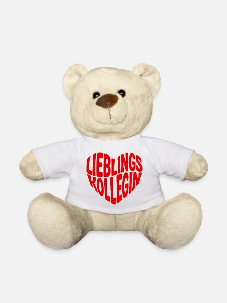 Lieblingskollegin Geschenk Tasse mit Herz  - Teddy - Weiß
