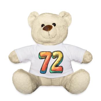 72 Zahl Bunt - Teddy - Weiß - Vorne