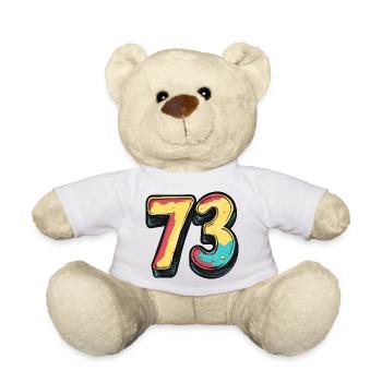 73 Number Colorful - Teddy Bear - white - Front
