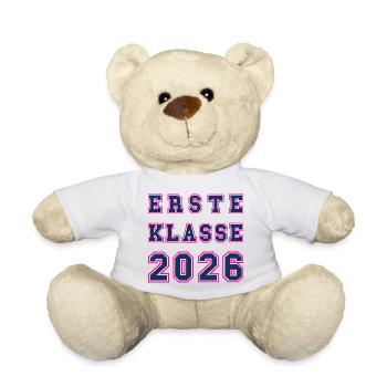 ERSTE KLASSE 2026 – Einschulung Collegestyle cool - Teddy - Weiß - Vorne