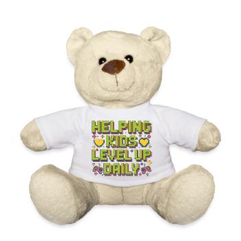Pediatric OT Helping Kids Level Up School Based OT - Teddy Bear - white - Front