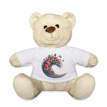 Vague lunaire avec des fleurs tropicales - Nounours - blanc - Devant