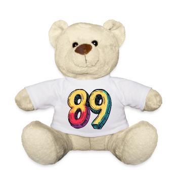 89 Number Colorful - Teddy Bear - white - Front