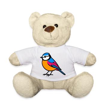 Blue Flat Design Minimalist - Teddy Bear - white - Front