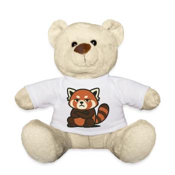 Grim Red Panda with Crossed Arms - Teddy Bear - white - Front