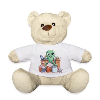 Alien Office Hero Recycling Chaos - Teddy Bear - white - Front