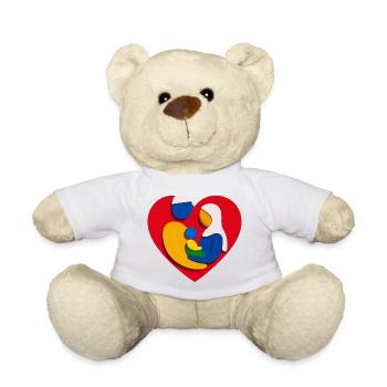 Abstract Muslim Family Heart Hug - Teddy Bear - white - Front