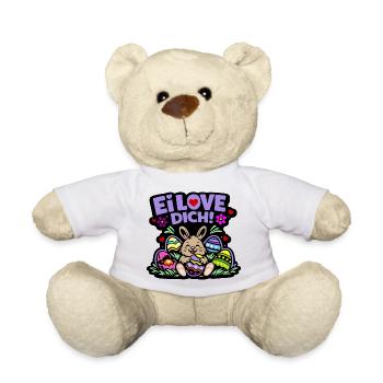 Ei LOVE DICH! - Osterhase mit Eiern - Teddy - Weiß - Vorne