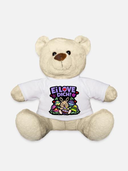 Ei LOVE DICH! - Osterhase mit Eiern - Teddy - Weiß