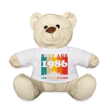 1986 Vintage Retro Geburtstagsgeschenk - Teddy - Weiß - Vorne