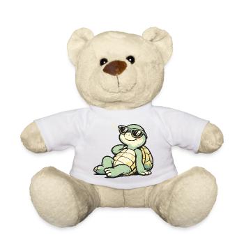 Turtle with sunglasses - Teddy Bear - white - Front