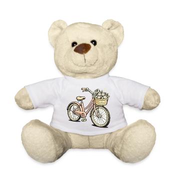 Blumenkorb-Fahrrad Pastellstil - Teddy - Weiß - Vorne