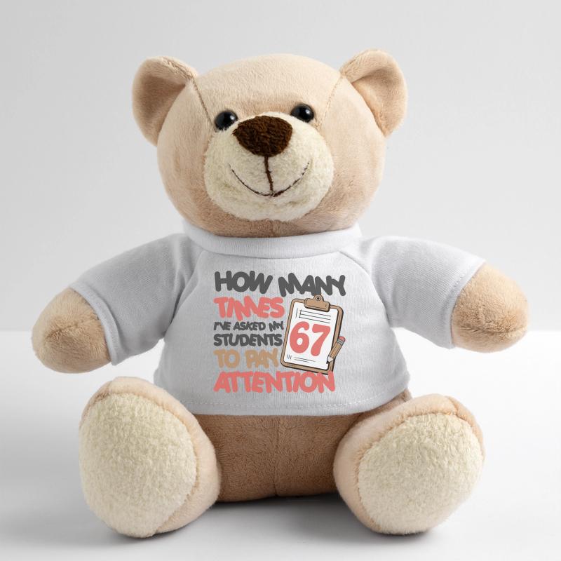 67 - Sixty Seven Number 67 Teacher Student Pay Teddy Bear