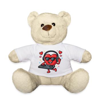 Valentinstag DJ EDM Lustiger DJ Valentinstag - Teddy - Weiß - Vorne