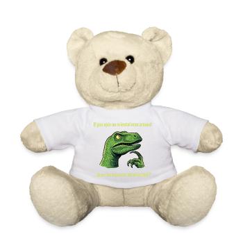 Funny dinosaur meme in cartoon - If you spin - Teddy Bear - white - Front