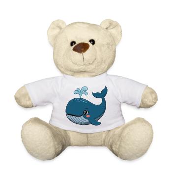 Banquette Whale Cute Blue Whale Kawaii - Nounours - blanc - Devant