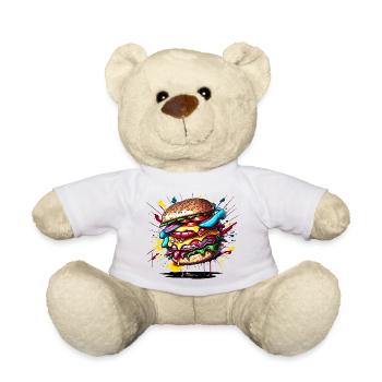 Burger - Hamburger - Fastfood - Teddy - Weiß - Vorne