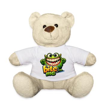 Grünes lustiges Monster BiteMe Cartoon - Teddy - Weiß - Vorne