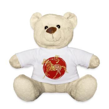 Horse Chinese Zodiac Horoscope - Teddy Bear - white - Front