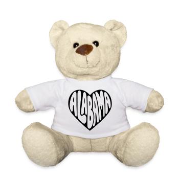 Alabama USA Herz Bubblige Typo - Teddy - Weiß - Vorne