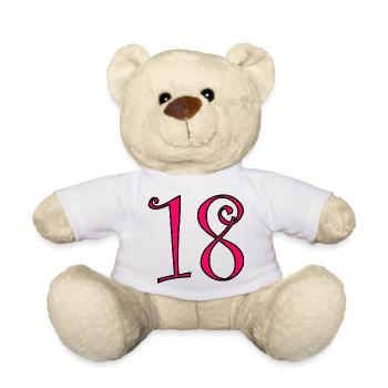 18. 18 JAHRE ALT. 18-JÄHRIGES JUBILÄUM. 18. GEBURTSTAG. - Teddy - Weiß - Vorne