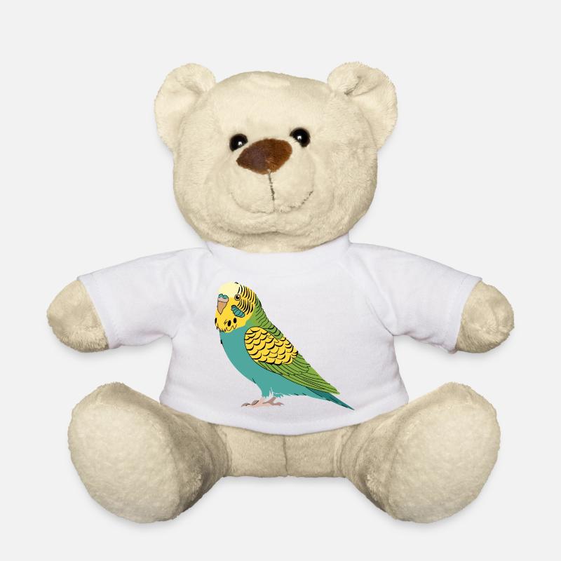  Wellensittich Grün Gelb Türkis Sittich Papagei - Teddy - Weiß