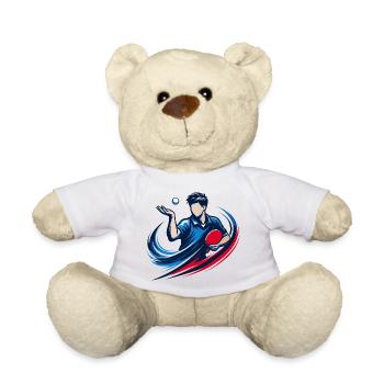 Tischtennis Aufschlag Shirt Ping Pong Spieler - Teddy - Weiß - Vorne