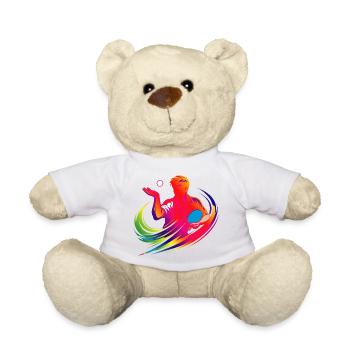 Tischtennis Shirt Neon Ping Pong Spieler  - Teddy - Weiß - Vorne