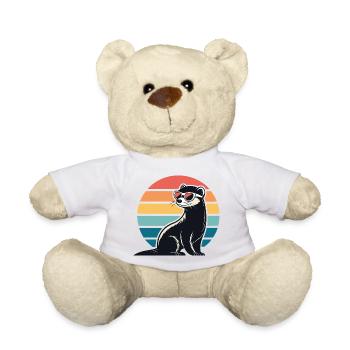 Retro ferret in the sun - Teddy Bear - white - Front
