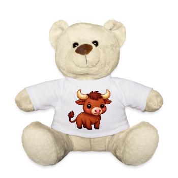 Pixel Bull Cuddly Bull - Teddy Bear - white - Front