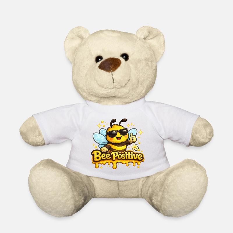 Bee Positive - Teddy Bear - white
