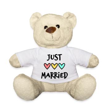GERADE VERHEIRATET. Junggesellinnenabschied. VALENTINSTAG. PAAR - Teddy - Weiß - Vorne