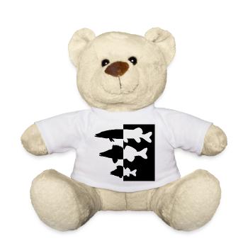 Pike and zander perch - Teddy Bear - white - Front