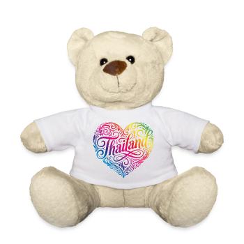 Cœur Thaïlandais Coloré - Nounours - blanc - Devant