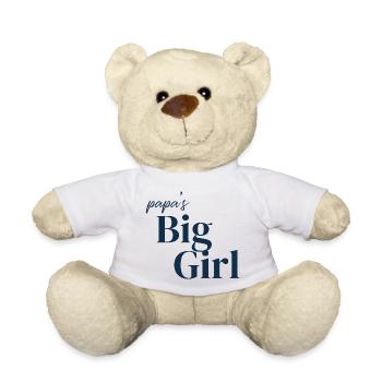 Papas große Mädchen-Typografie - Teddy - Weiß - Vorne