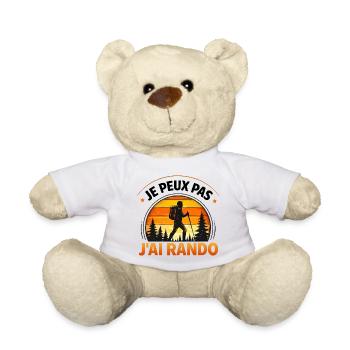 Je peux pas j’ai rando humour randonnée trek - Nounours - blanc - Devant