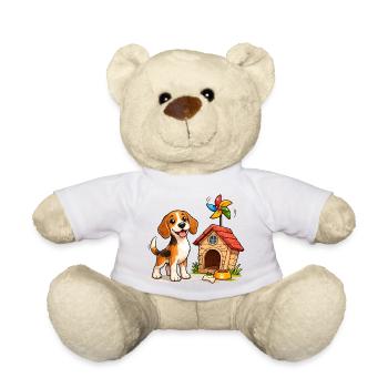 Beagle Dog Funny Dog House Fun Design - Teddy Bear - white - Front