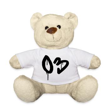 Nummer 03 Urbaner Graffiti-Stil - Teddy - Weiß - Vorne