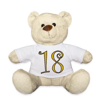 18. 18 JAHRE ALT. 18-JÄHRIGES JUBILÄUM. 18. GEBURTSTAG. - Teddy - Weiß - Vorne