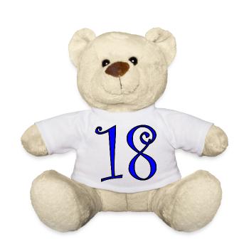 18. 18 JAHRE ALT. 18-JÄHRIGES JUBILÄUM. 18. GEBURTSTAG. - Teddy - Weiß - Vorne